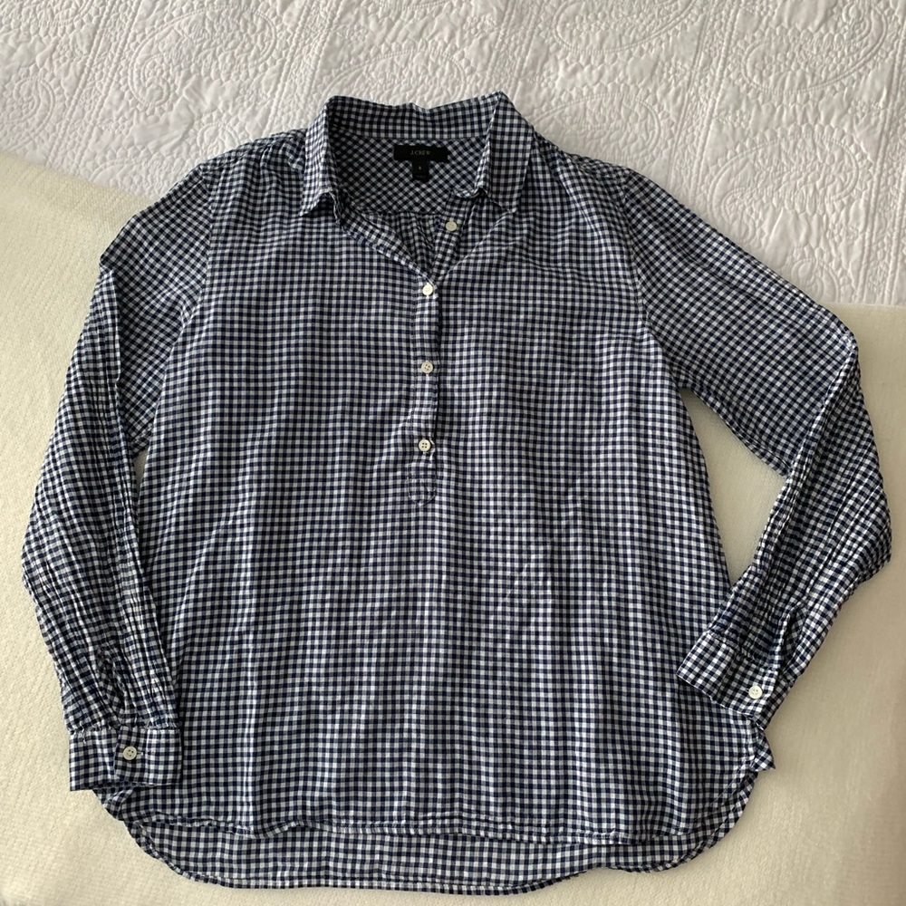 J. Crew Gingham Popover